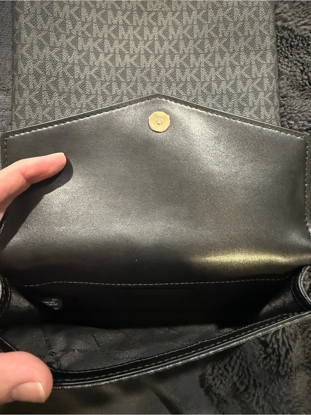 Michael Kors Gray/Black Signature Crossbody Bag and Wallet Set New Without Tags